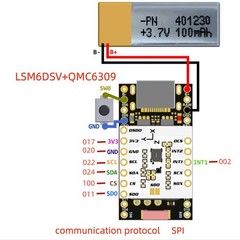 SmolSlime Module Based on NRF SlimeVR Module,ProMicro NRF52840 + (LSM6DSV +6021