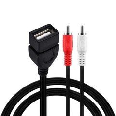 USB 2.0 A Female to 2 RCA Phono Male Plug Audio PC TV Video Extension Cable Cord