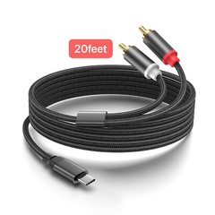 2-Male RCA to iOS/android Adapter Audio Stereo Cable Aux Cord Compatible for pad