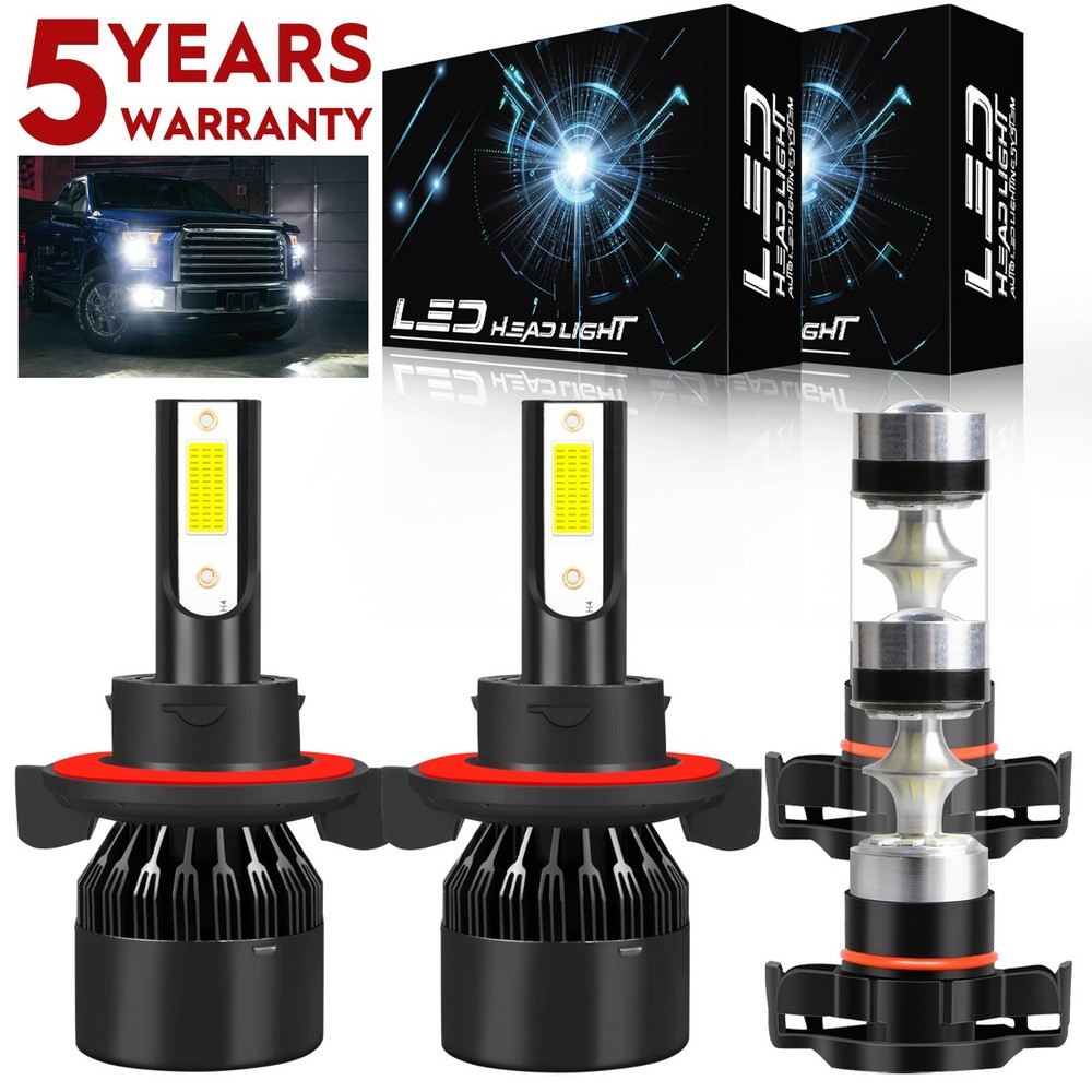 For GMC Yukon 2007 2008-2014 – 4X 6000K LED Headlight Hi/Lo Beam Fog Light Bulbs