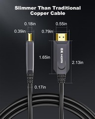 8K HDMI Cable 40ft/12M, in-Wall CL3 Fiber Optic HDMI Cable 2.1 Support [8K60H…