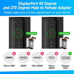 Togconn 8K 90 Degree 2 Pack, (Up & Down) 90 DP Male to Female