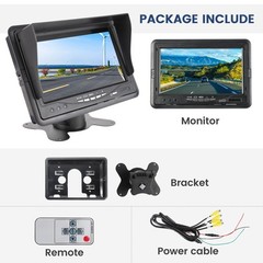 Eway 7 Inch Tft Lcd Monitor Quad Split View Hd Full Color 7 Display Screen Rca