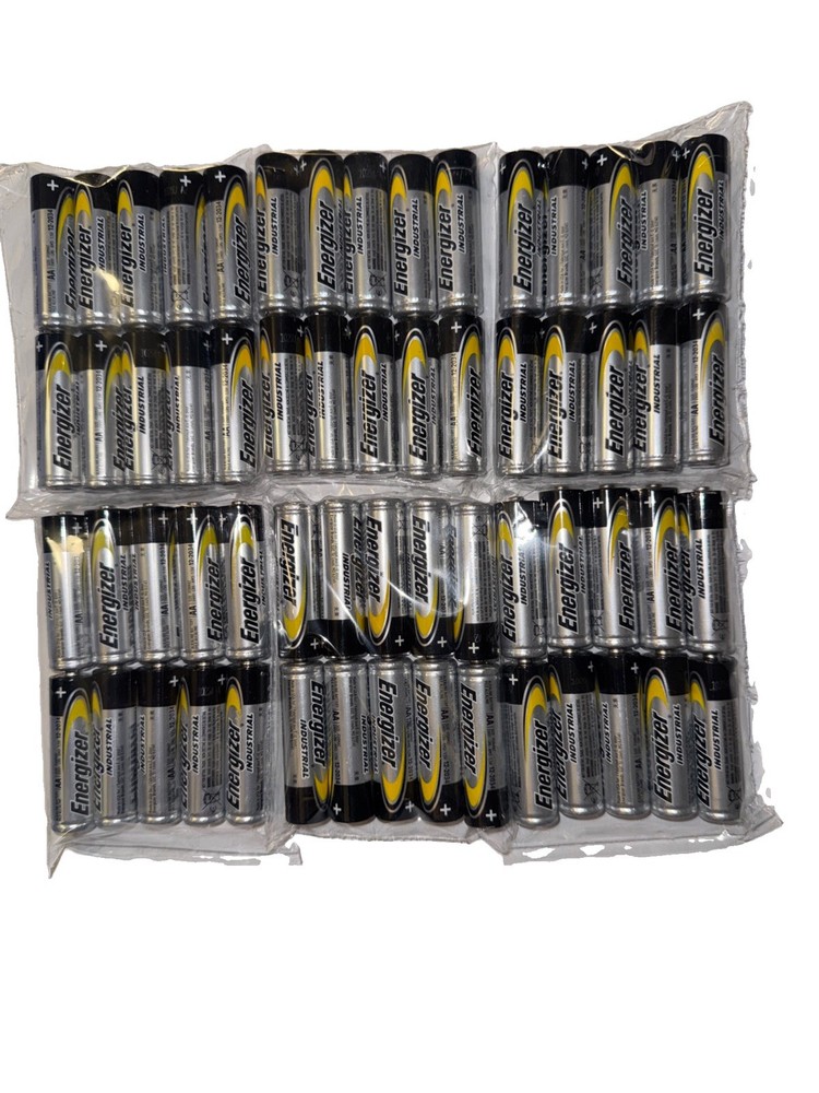 Energizer AA Industrial Alkaline Batteries EN91, LR6, 1.5V, (Pack Of 50 Each)
