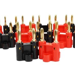 10PCS Dual Banana Plugs 4mm Gold Speaker Connector for Amp Safe Reliable