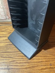 Vintage Laserline 25 VHS Tape Tower Storage Rack Black Plastic Video Movie Tower