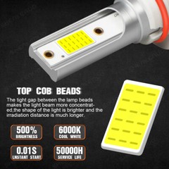 For Dodge Charger 2016-2019 -2PC 6000K White 9005 LED Headlight Bulbs Hi/Lo Beam