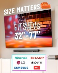 No Stud TV Mount Wall Mount for 32-77 Inch TVs Tilt Slim No Drill None
