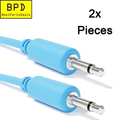 2x 3Ft (90cm) – 1/8″ Mono 3.5mm Male to Male Audio Patch Cable Cord TS Plug Mic