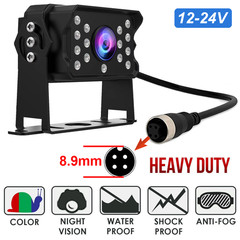 Waterproof 4Pin Rear View Backup Camera For Bus Truck Van RV CCD IR Night Vision