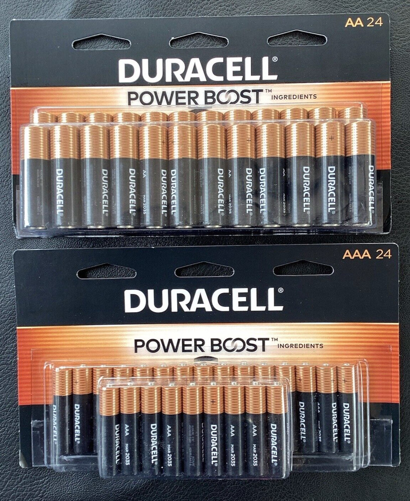 48 Duracell Power Boost Batteries 24 AA and 24 AAA March 2035 Exp. NEW