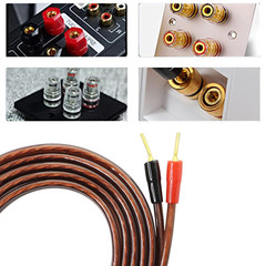 Hifi OFC Speaker Cable with Banana Plug to Pin Type Plug, 4Mm Banana