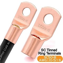 40FT 0 Gauge Wire Copper Clad Aluminum,1/0 Battery Cable,20pcs Lugs 40FT Wire