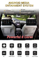 13.3in Car Headrest Monitor Bluetooth WIFI For Rear Seat Entertainment System