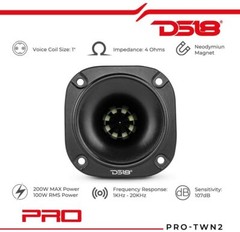 2x DS18 PRO-TWN2 3″ Car Bullet Super Tweeter 4-ohm Neodymium Neo Horn Speaker