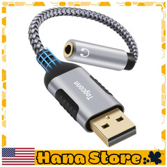 USB 3.0 Male to 3.5mm TRRS 4-Pole Female Headphone Jack Adapter, USB-A to Aux…