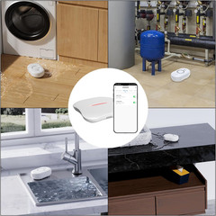 Wifi Water Leak Detector for Home with App Notification, 1 2.4Ghz Gateway + 6 WD