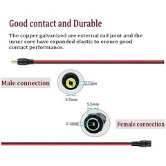 5~50Pcs DC Pigtail Power Cords Male Female Barrel Plugs Connectors 5.5mm x 2.1mm