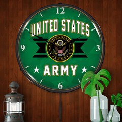United States Army, Lighted Backlit LED Wall Clock Free Shipping