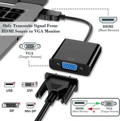 HDMI to VGA Adapter, High-Speed HDMI to VGA Converter Adapter Male to Female …