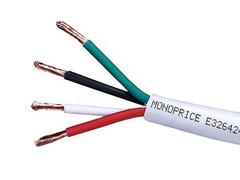 Monoprice Rated Speaker Wire – CL2 Rated, 4-Conductor, 250 Feet, White