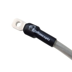 KnuKonceptz 4 Gauge Set Screw Ring Terminals Pair Nickel Silver with Heat Shrink