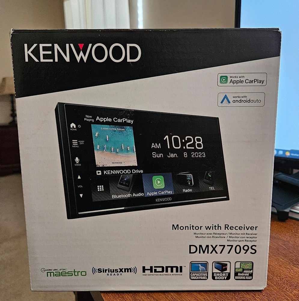 Kenwood DMX7709S 6.8″ Monitor with Receiver and Capacitive Touch Panel – Black