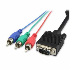 NEW VGA Male to male RGB Y, Pr, Pb 3rca Component Cable TV HDTV adaptor gm