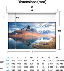 Valerion 120″ PureVision Motorized Screen, 4K/8K UHD, Laser Speckle Reduction