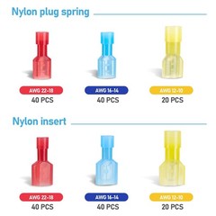 400 PCS Nylon Spade Quick Disconnect Connectors Kit, Electrical Insulated Termin