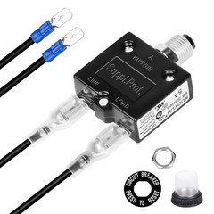 Push Button Circuit Breaker 5 Amp, Fuse Tester, Auto Trip, Manual Reset 32V, 5A