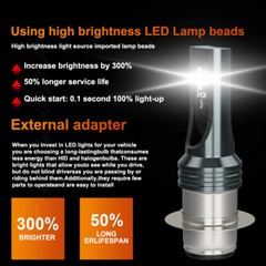 Fit Yamaha Rhino 450 660 700 Super White 100w H6M LED Headlight Bulbs 2X 6000K