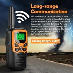 2 PACK Long Range 100 Mile Waterproof Walkie Talkie Two Way Radio Charge Headset