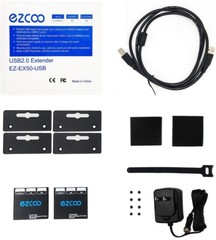USB Extender 165ft 50m 4-Port USB2.0 HUB by Cat5e Cat6 – New Open Box