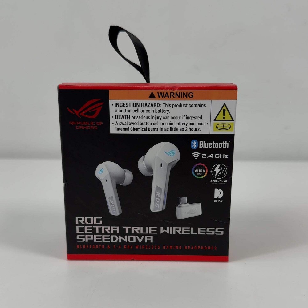 New Asus ROG Cetra True Wireless Speednova White R55ES Gaming Earbuds
