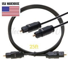 25ft Optical Cable TOSLink Fiber Digital Audio Wire Sound SPDIF Optic Dolby DTS