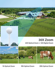 Jennov 4K 8MP 30X Zoom PoE Security Camera PTZ Auto Tracking Outdoor 2-Way Audio