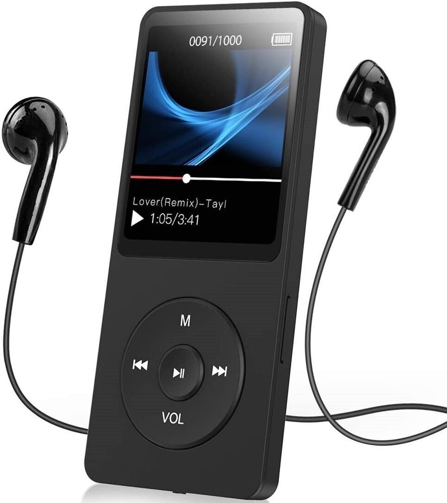 Black Bluetooth MP3/MP4 Player – Portable for Gym, Travel & Daily Music