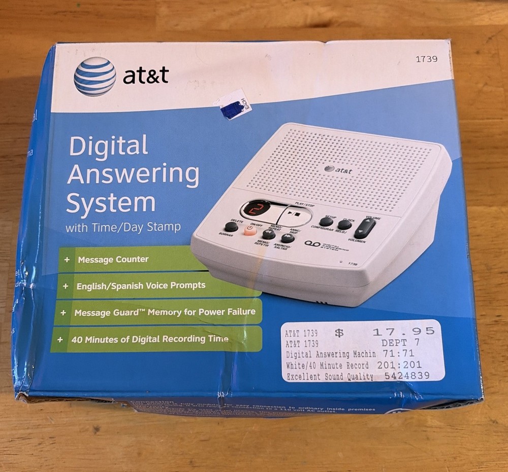 AT&T 1739 Digital Answering Machine System Brand New Sealed