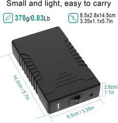TalentCell Rechargeable 12V 6000mAh/5V 12000mAh DC Output Lithium ion Battery…