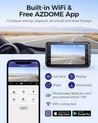 AZDOME 4K Dash Cam Front Camera Night Vision Car WiFi Recorder2880*2160 G-Sensor