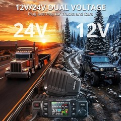Radioddity CB-5000 Small CB Radio SSB AM FM 12V 24V Truck Offroad TFT SWR Transc
