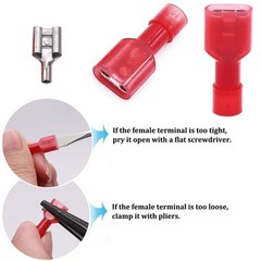 100-500pcs Female Nylon Crimp Connectors Insulated Wire Spade Terminals AWG18-22