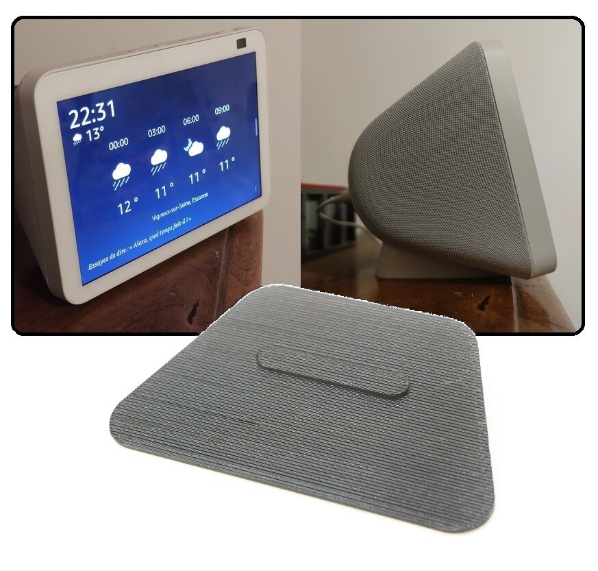 Tilted Down Base Stand for Amazon Echo Show 8 HD Smart Display (Reduced Angle)