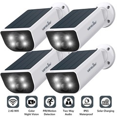 2 Pack Wansview 2K 3MP Solar Camera Outdoor Wireless 2.4Ghz WiFi Human Detection