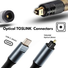 Type-C to SPDIF Optical Audio Cable 180cm Male USB-C Adapter for Laptop