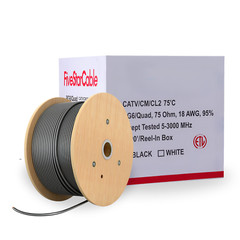 RG6 Cable COAXIAL 1000ft Bulk Coax DUAL / QUAD Outdoor 18AWG – BLACK WHITE