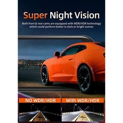 WOLFBOX 4K Dash Cam Dual Dash Cameras Mirror Dash Cam Parking Monitoring