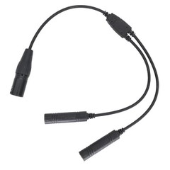 New Black Aviation Headset GA Dual Plugs to for Airbus 5 Pin XLR Headset Adapter