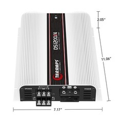 [US SELLER} Taramps DS 1200×4 2 Ohms 1200 Watts RMS 4 Channel FREE SHIPPING